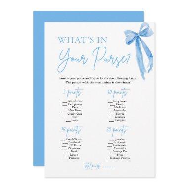 Blue Bow What's In Your Purse  Game