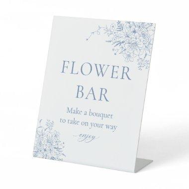 Blue  Flower bar Pedestal Sign