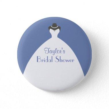 Blue Bridal Shower Theme White wedding dress Button