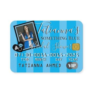 Blue Bridal Shower VIP Credit Invitations Photo Invites