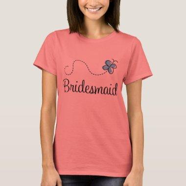 Blue Butterfly Bridesmaid Ringer Tee
