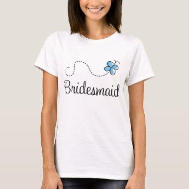 Blue Butterfly Bridesmaid Ringer Tee