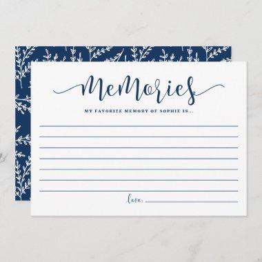 Blue Calligraphy Favorite Memory of the Bride Invitations