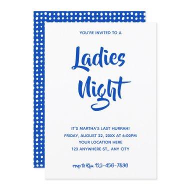 Blue Casual Script | Ladies Night Bridal Shower Invitations