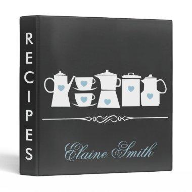 Blue Chalkboard Kitchen Bridal Recipe Folder