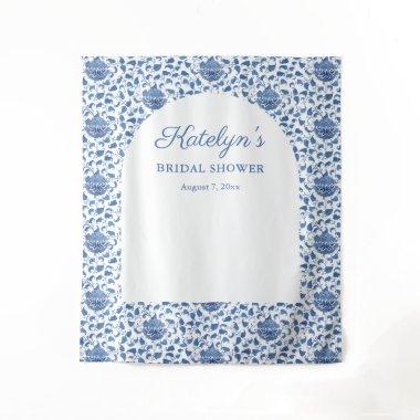 Blue Chinoiserie Bridal Shower Photo Backdrop