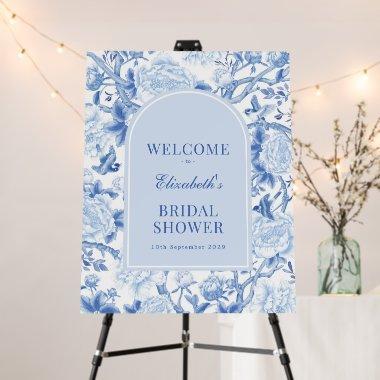 Blue Chinoiserie Floral  Welcome Foam Board