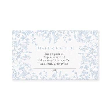 Blue Chinoiserie floral diaper raffle , game Business