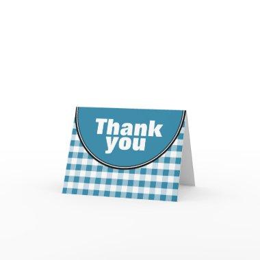 Blue Circle Gingham custom Thank You