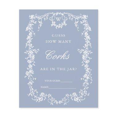 Blue Classic French 'Guess How Many' Bridal Game