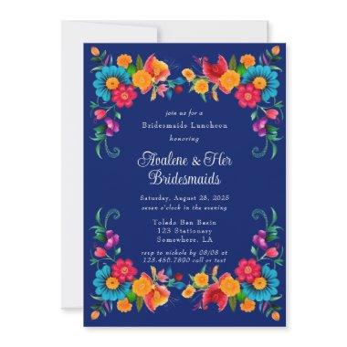 Blue Colorful Mexican Fiesta Bridesmaids Luncheon
