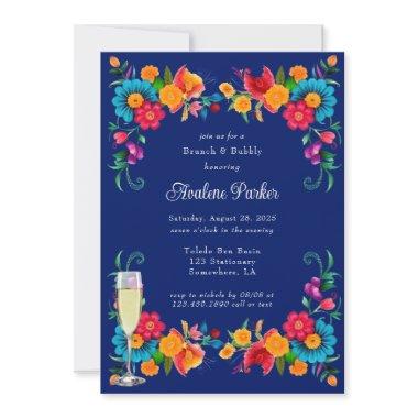 Blue Colorful Mexican Fiesta Brunch & Bubbly