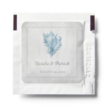 Blue Conch Shell Wedding Hand Sanitizer Packet