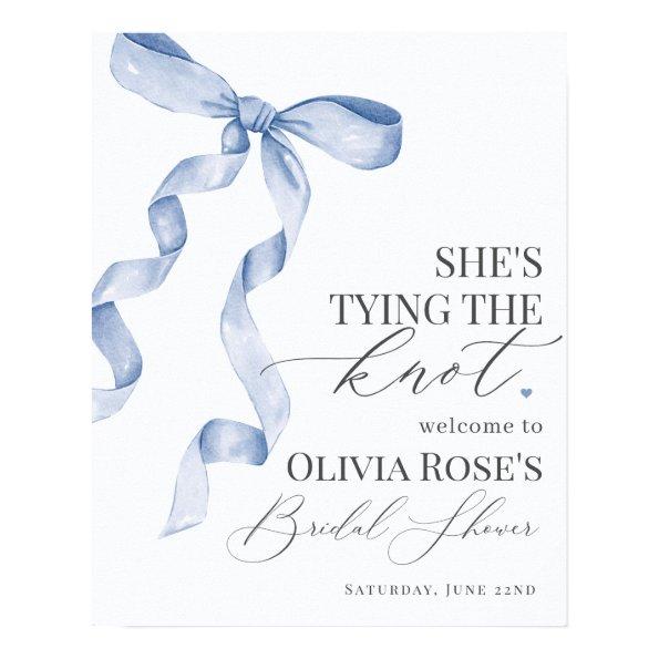 Blue Coquette Bow  Welcome Sign