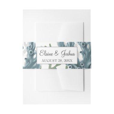 Blue Corals Under The Sea Invitations belly band