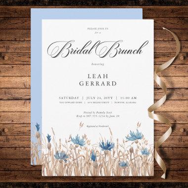Blue Cornflowers & Wheat Field Bridal Brunch