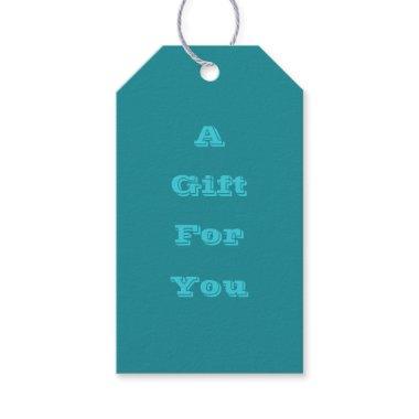 Blue Cyan Teal Turquoise Spring Season Solid Color Gift Tags