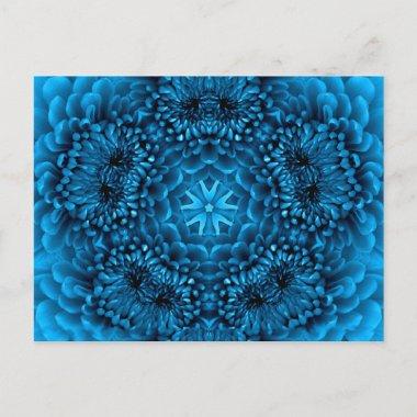 BLUE DAHLIA FlOWER Abstract Floral PostInvitations