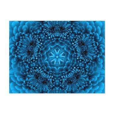 BLUE DAHLIA FlOWER Abstract Floral Post
