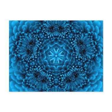 BLUE DAHLIA FlOWER Abstract Floral PostInvitations