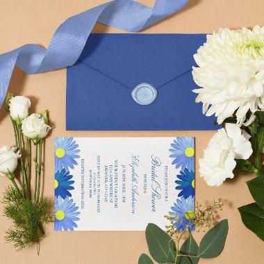 Blue Daisies Floral Bridal Shower Invitations