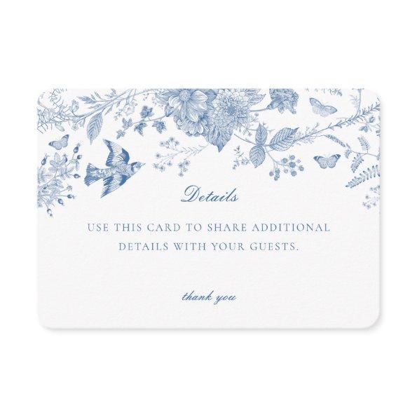 Blue De Toile Jouy Details  Invitation Insert
