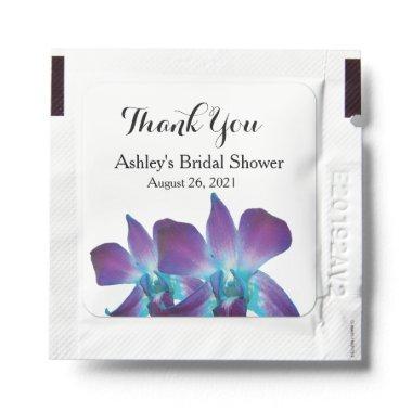 Blue Dendrobium Orchid Bridal Shower Favor Hand Sanitizer Packet
