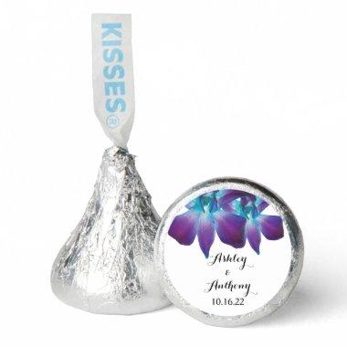Blue Dendrobium Orchid Personalized Wedding Hershey®'s Kisses®