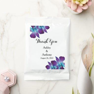 Blue Dendrobium Orchid Personalized Wedding Hot Chocolate Drink Mix
