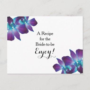 Blue Dendrobium Orchid Recipe Invitations Bridal Shower