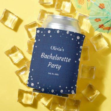 Blue Denim Diamonds Pearls Bachelorette Party Can Cooler