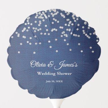 Blue Denim Diamonds Pearls Couple's Wedding Shower Balloon