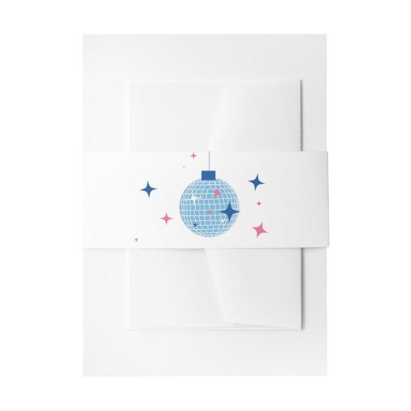 Blue Disco Ball Santorini Greek/ Spanish themed Invitations Belly Band