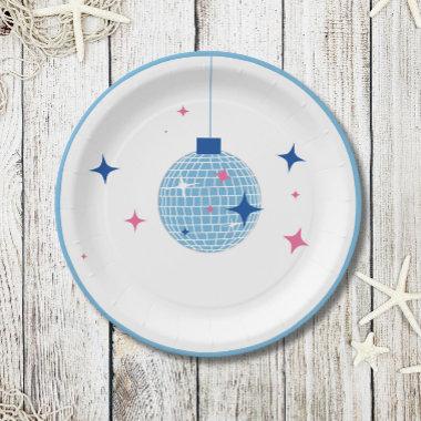 Blue Disco Ball Santorini Greek/ Spanish themed Paper Plates