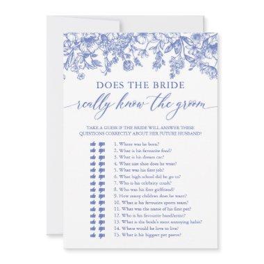 Blue Does the Bride really know the Groom Game