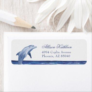 Blue Dolphin Coastal Sea  Address Label