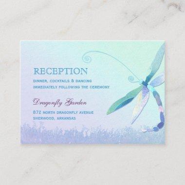 Blue Dragonfly Wedding Reception Enclosure Invitations