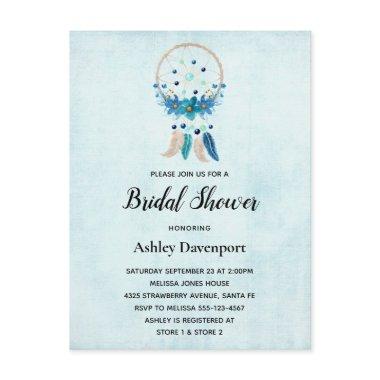 Blue Dreamcatcher with Flowers & Feathers Bridal Invitation Post