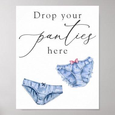 Blue Drop Your Panties Here Lingerie Shower Sign