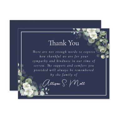 Blue Eucalyptus Bereavement Funeral Thank You Invitations