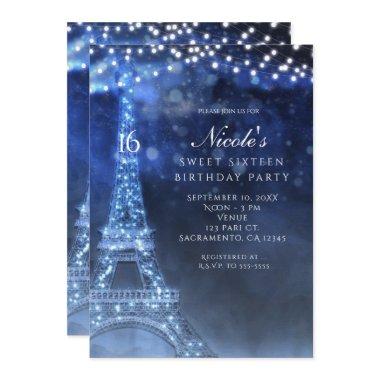 Blue Evening Enchanted Night in Paris Invitations