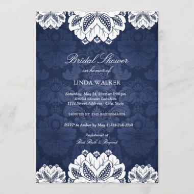 Blue Exotic flower | Bridal Shower Invitations