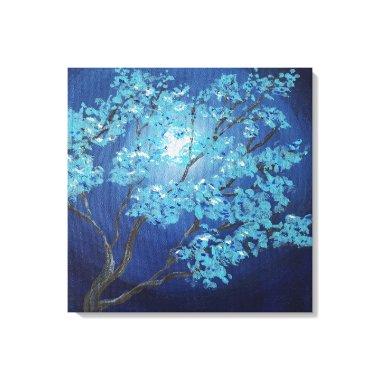 Blue Fantasy Tree Romantic Art Wedding Gift Canvas Print