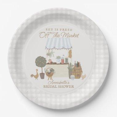 Blue Farmers Market Farm Fresh  Paper Plates