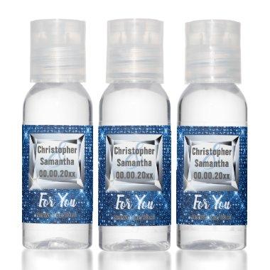 Blue faux diamond sequin sparkling bling diva hand sanitizer