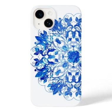 BLUE FILIGREE FLOWER Case-Mate iPhone 14 CASE