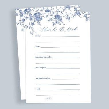 Blue Floral Advice for the Bride Invitations