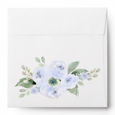 Blue Floral Botanical Square Envelope