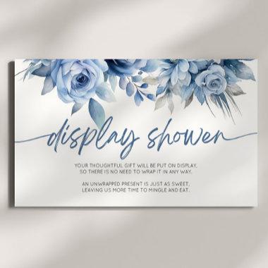 Blue Floral Bridal Baby Shower Display Shower Enclosure Invitations