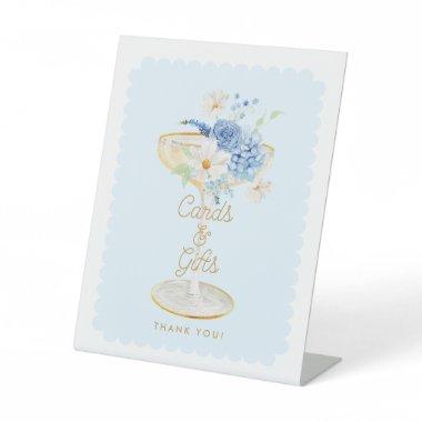 Blue Floral  and Gifts Pedestal Sign